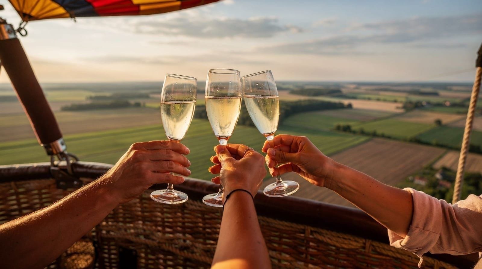 Vilnius: Hot air balloon champagne snacks