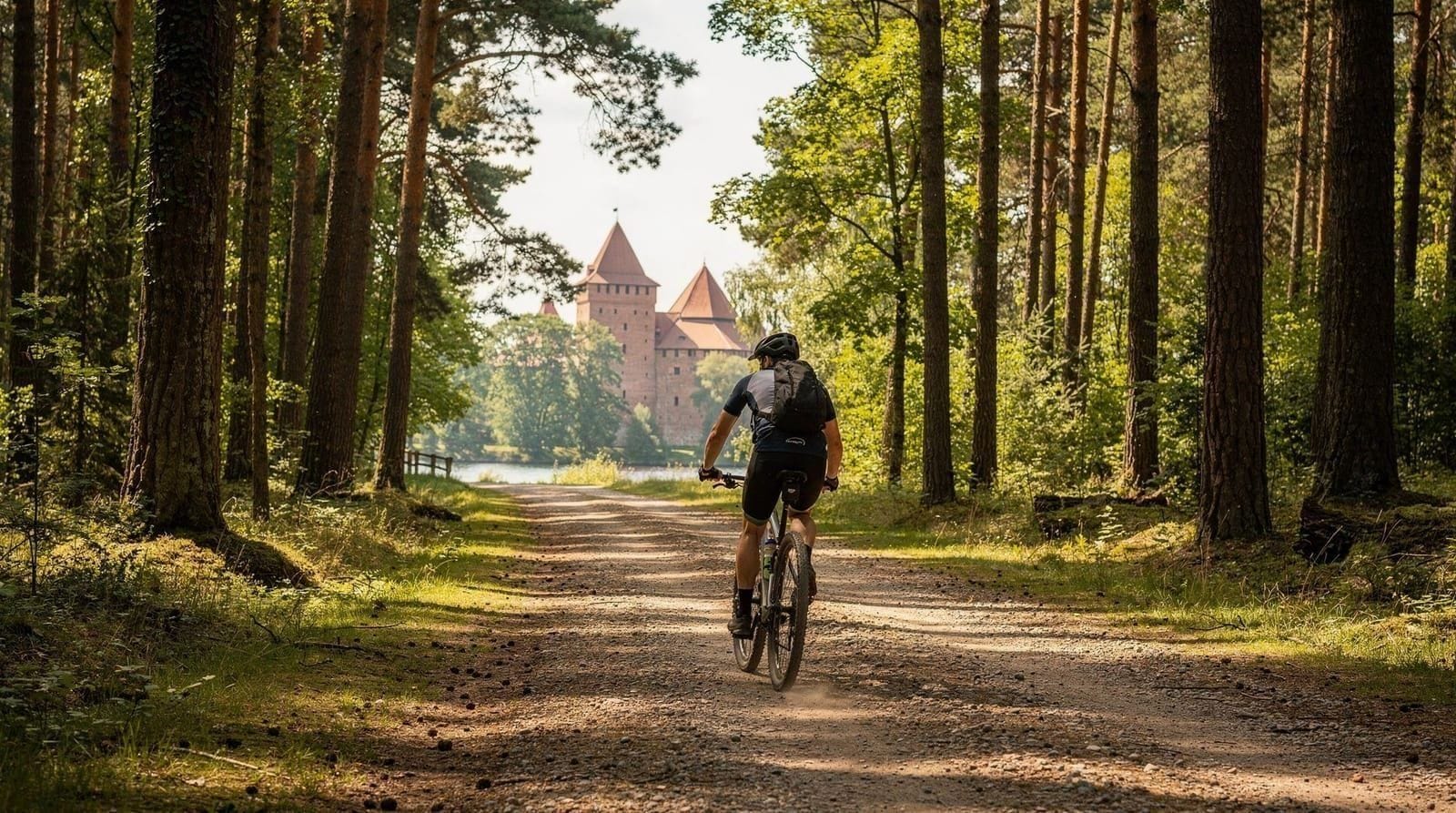 Vilnius: Trakai self guided bike tour train